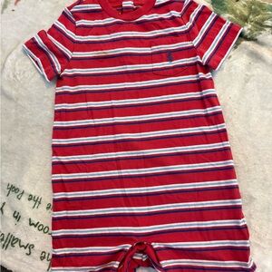 Polo by Ralph Lauren Red and White Striped Bodysuit